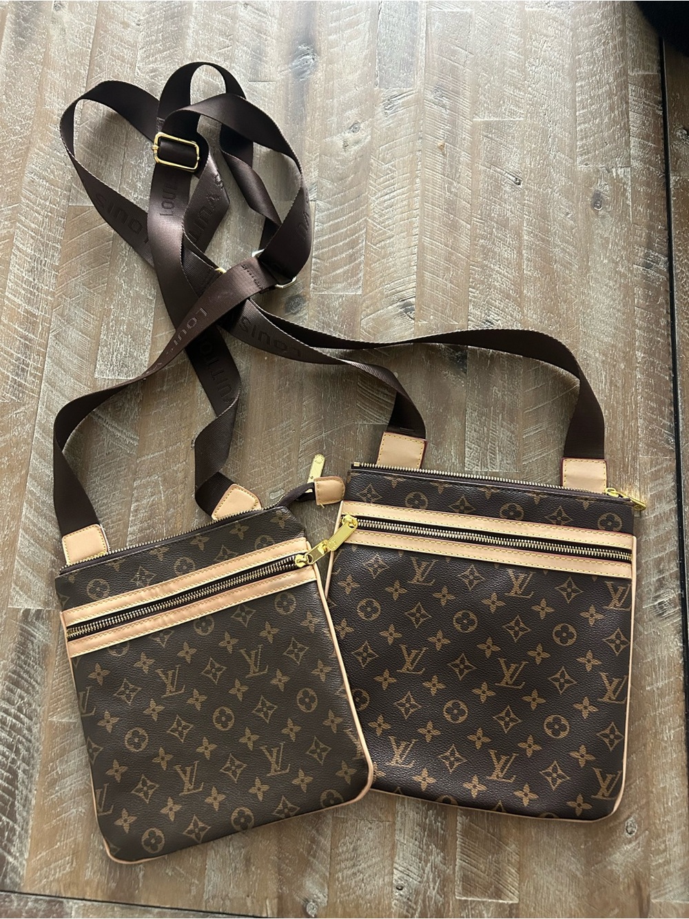 Brown Monogram Canvas Crossbody Duo